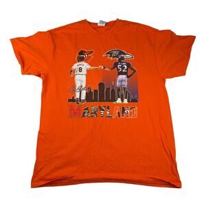 Maryland Ravens Orioles Ripken Ray Lewis Tee Size L